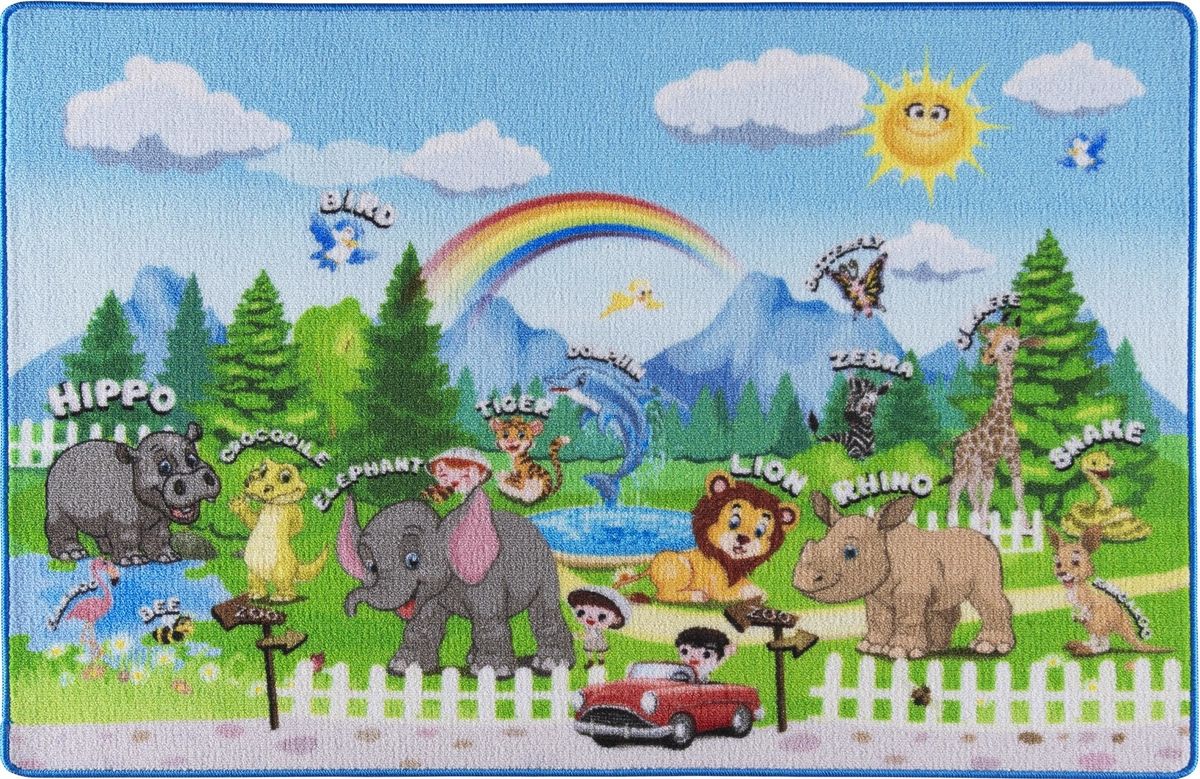 hayvanat-bahcesi-cocuk-halisi-133x190-cm-1.jpg Hayvanat Bahçesi Çocuk Halısı (133x190 cm) - Görsel 1